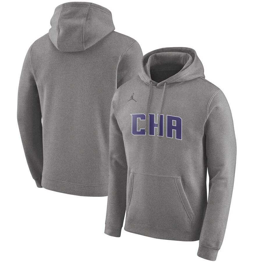 Charlotte Hornets Jordan Brand 2019-20 City Edition Club Pullover Hoodie Heather Gray,We sell and wholesale Charlotte Hornets Jordan Brand 2019-20 City Edition Club Pullover Hoodie Heather Gray on line form chian!